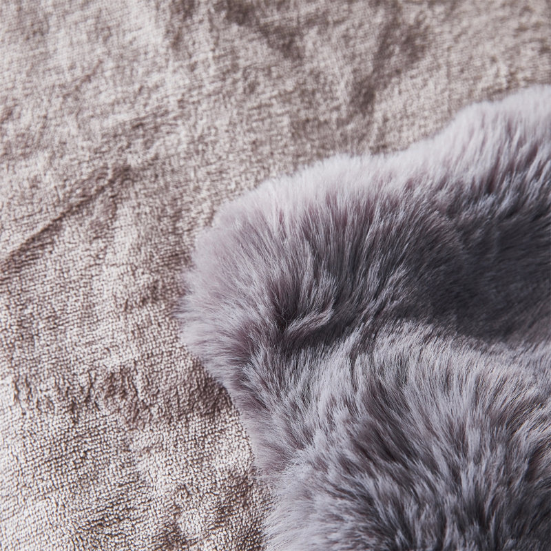 Jeté tricoté, Noir / gris, L 39 po x L 63 po