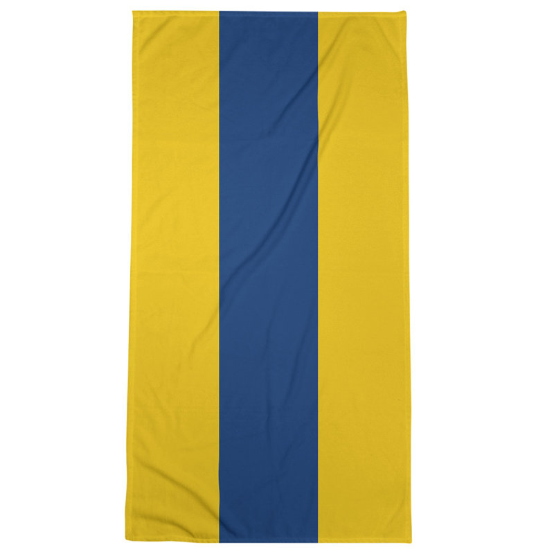 Cotton Blend Beach Towel, Yellow/Blue