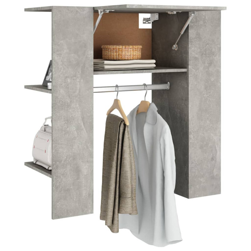Backes 2 Door Manufactured Wood Wardrobe, Grey