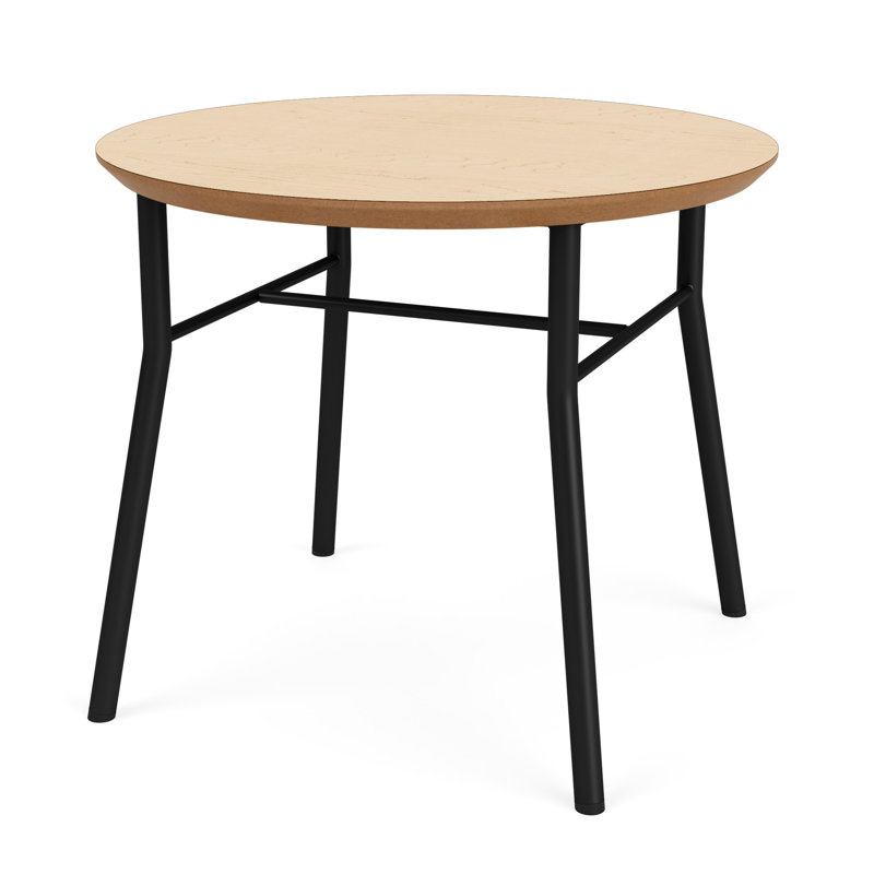 Table de bout ronde Chat Chat, Noir, Chêne Naturel