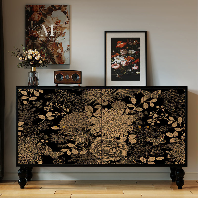 Buffet en bois massif de style français