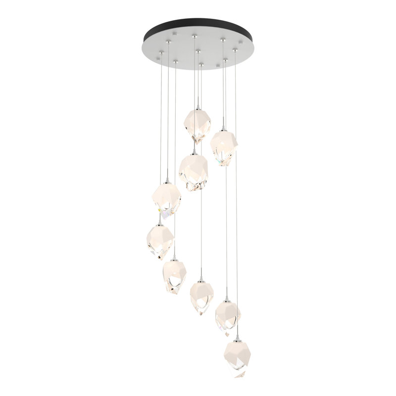 Chrysalis 9 - Light Cluster Geometric Pendant, 12" - 80", White, White
