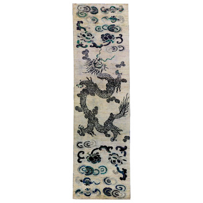 Cream Alchemy Contemporary Silk Runner - 3' x 10'8"