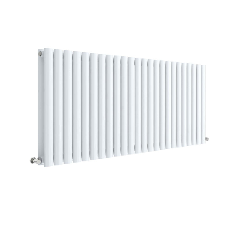 Revive Horizontal Designer Radiator, White, 60cm H x 139.8cm W x 7.8cm D