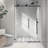5476 BLACK Frameless One Fixed And One Shifted Shower Door, 70MM 304 Stainless Steel Large Pulleys With Adjustable Soft Closing Function,With Nano Easy Cleaning And Stick Explosion-Proof Menbrance