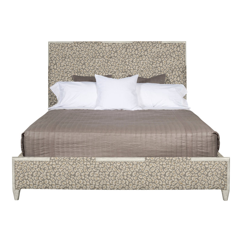 Lit à panneau tapissier très grand Thom Filicia Home California, Wrenn, Cobalt Tuck, Grand lit