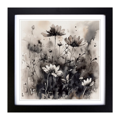 Wildflowers Ink Wash No.1 - Framed Print