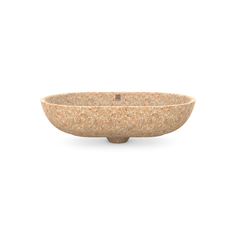 Woodio Soft60 15.748'' Wood Oval Bathroom Sink, Natural
