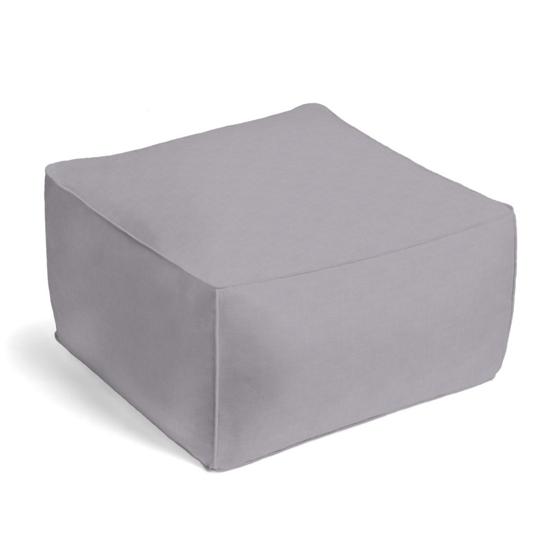 Upholstered Pouf, Orchid Linen Blend/Rayon/Viscose