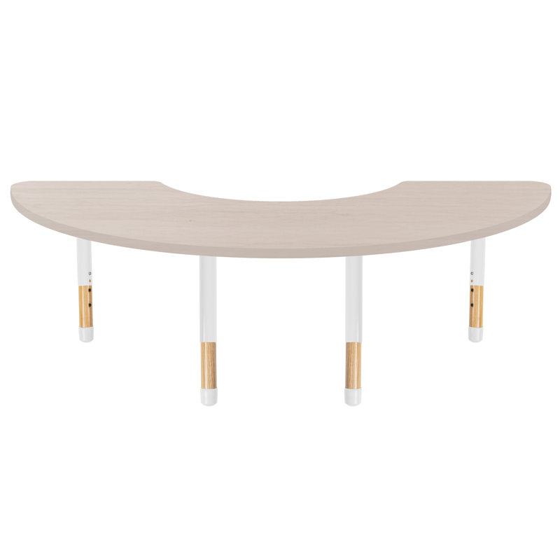 Table d'activité 36 "x 72" thermofusionnée avec pieds réglables en bois massif - grain d'érable / sable / naturel, Asian Sand