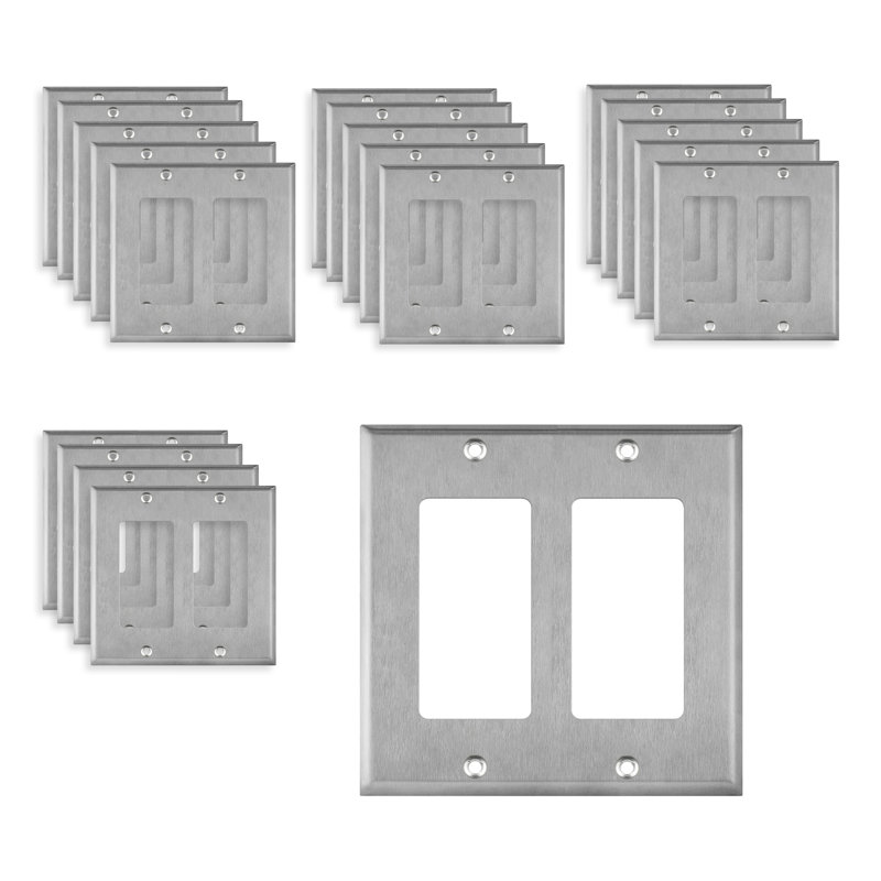 Ensemble de 2 plaques murales en métal décoratives / GFCI Enerlites (paquet de 20)