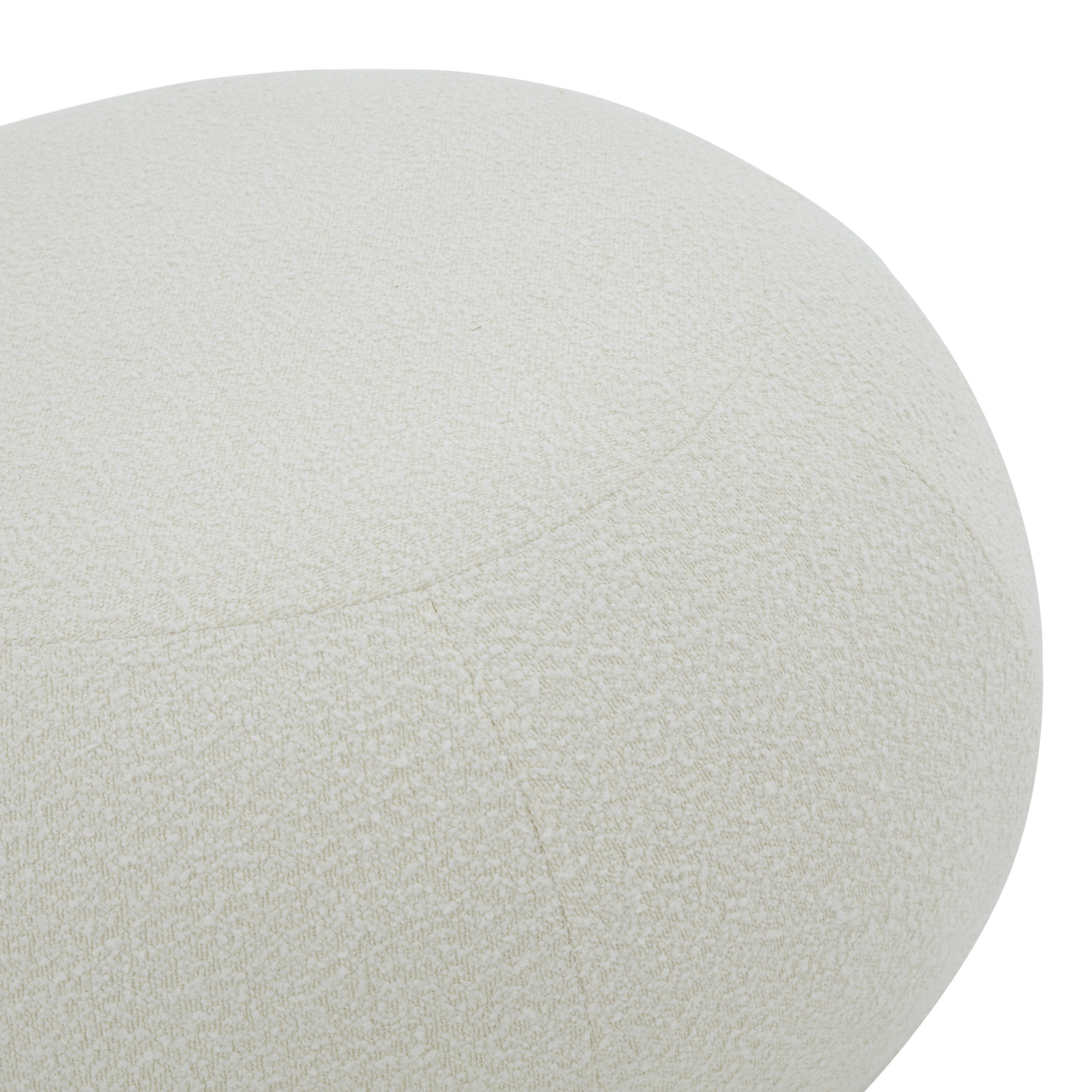 Lieze 35" Ottoman, Ivory Boucle, Black