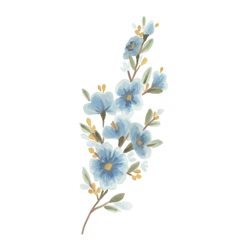 Branche de fleurs sauvages II, H 36 po x l 24 po x P 1,25 po