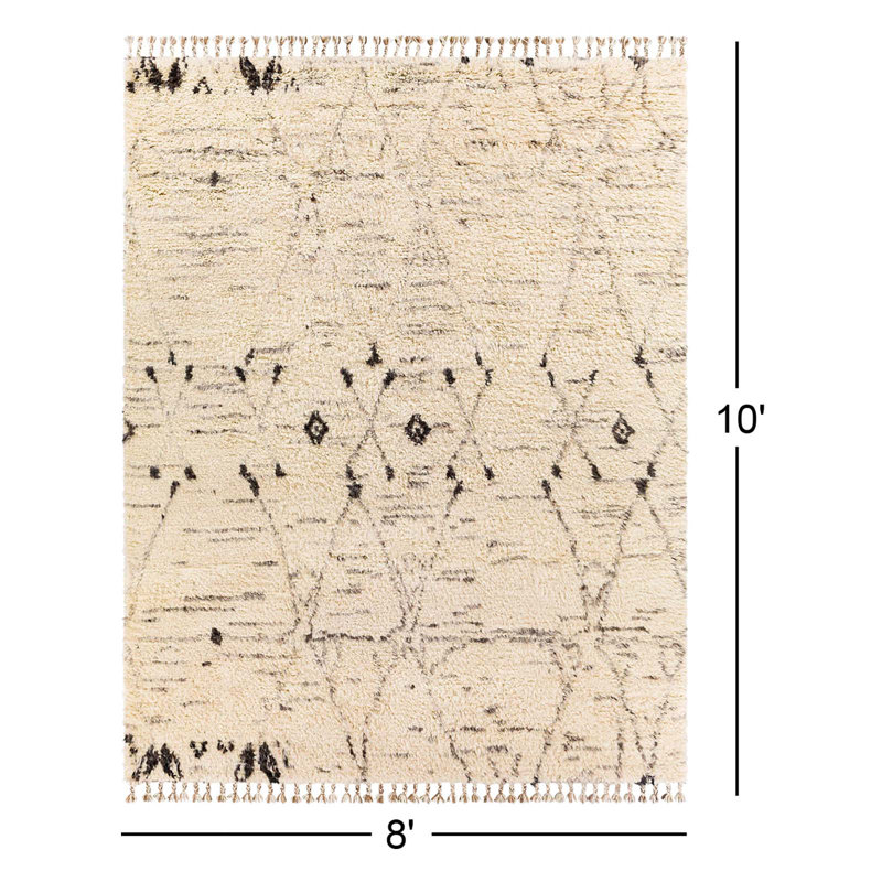 Camille Wool Moroccan Area Rug, Rectangle 8' x 10'