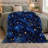 1pc Cozy Starry Night Flannel Blanket, Deep Blue Galaxy Pattern Plush Throw, Super Soft Warm Lightweight Blanket for Couch Sofa Bed Living Room Dorm Office Travel, Home Decor All-Season Gift-135864711
