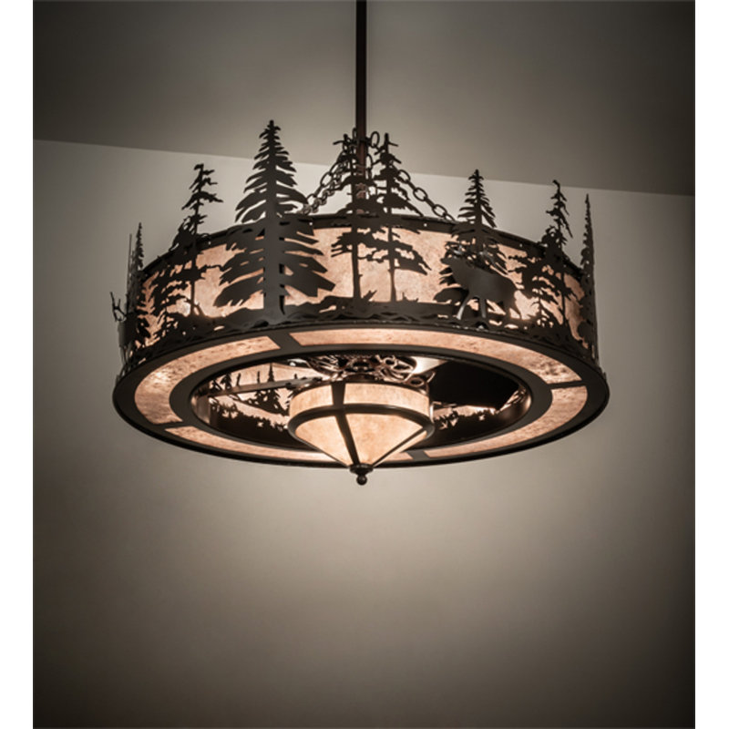 Elk At Dusk Downrod Ceiling Fan