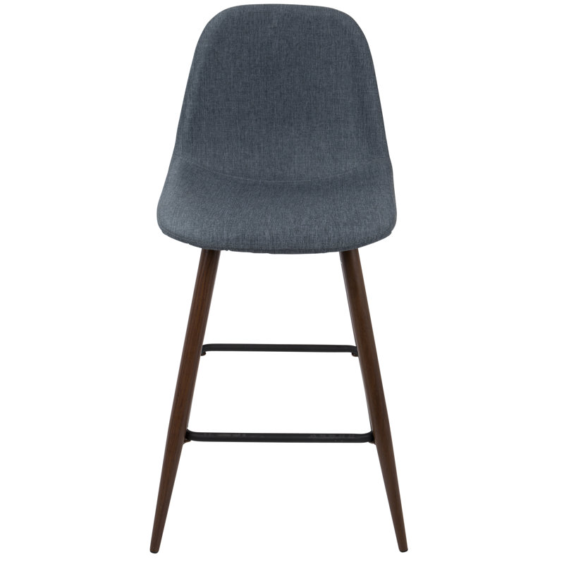 Tabouret de bar et de comptoir Moorcroft, Noyer, Bleu, Tabouret de comptoir (assise de 24 po de hauteur)