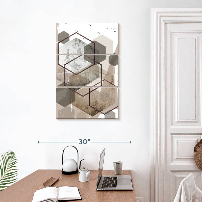 Avery Hexagons beige I, H 32 po x l 20 po