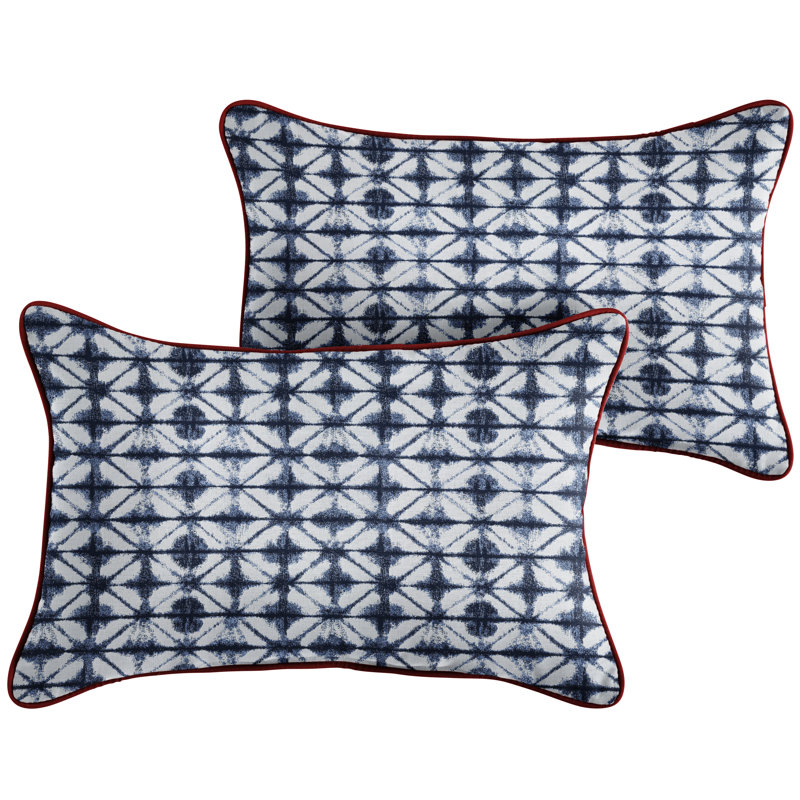 Coussin d'extérieur Gideon, 12 po x 18 po, Rouge