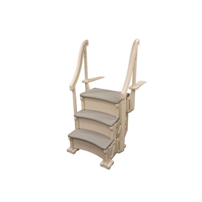 Confer Plastics Curved In-Pool 3 Step Ladder System, Stairs for In Ground Pool