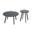 Ensemble de 2 tables basses gigognes rondes, tables d'appoint et de chevet en métal peu encombrantes pour une utilisation intérieure et extérieure