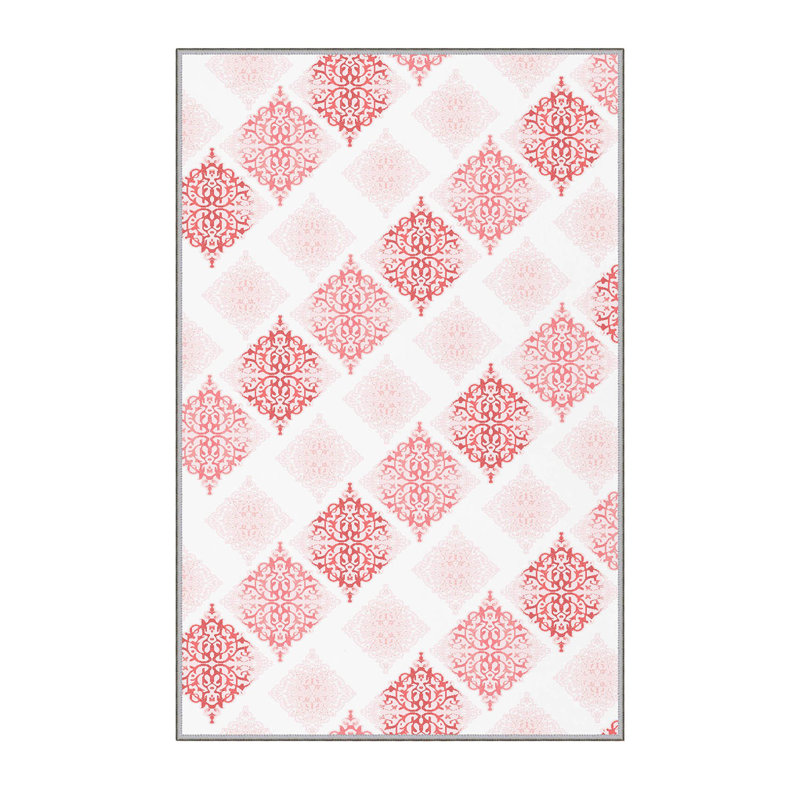 Élégant tapis tissé, 1% polyester, d'une hauteur de poils de 0,3 po | Pois antibactérien, feutre en PVC antidérapant, lavable à la machine | Impression numérique 3D, durable et facile à entretenir - parfaite pour n'importe quelle pièce