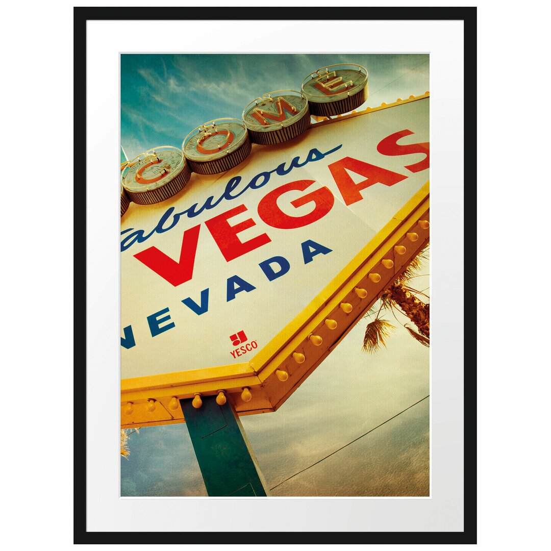 Gerahmtes Poster Las Vegas Retro Look