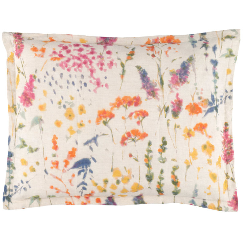 Floral Cotton Pillow Sham, Standard