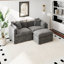 Canapé-lit en chenille moderne avec repose-pieds-1076184510-1076184506