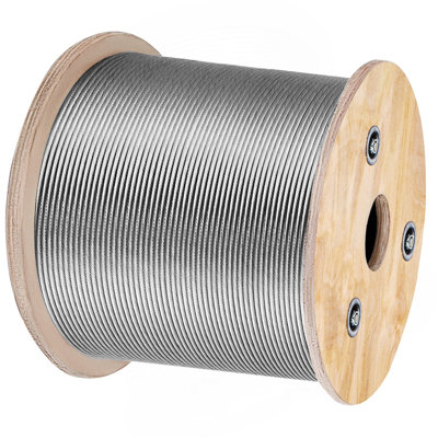 1/8 Stainless Steel Cable Railing 500Ft, Wire Rope 316 Marine Grade, Braided Aircraft Cable 7X7 Strands Construction For Deck Rail Balusters Stair Handrail Porch Fence