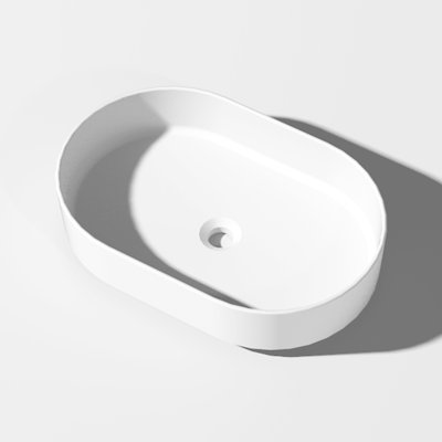 Solid Surface Pedestal Basin - Matte White. , Easy To Clean, . 22.25 In. Depth, 15.4 Width, 5.42 Height. 17.23 Lb. Weight. Contemporary. Without Drainer & Clean Easily, Contemporary Design. No And .