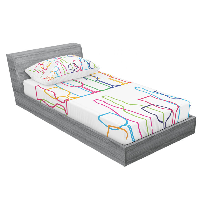 Microfiber Sheet Set, Twin Sheet Set with Fitted Sheet