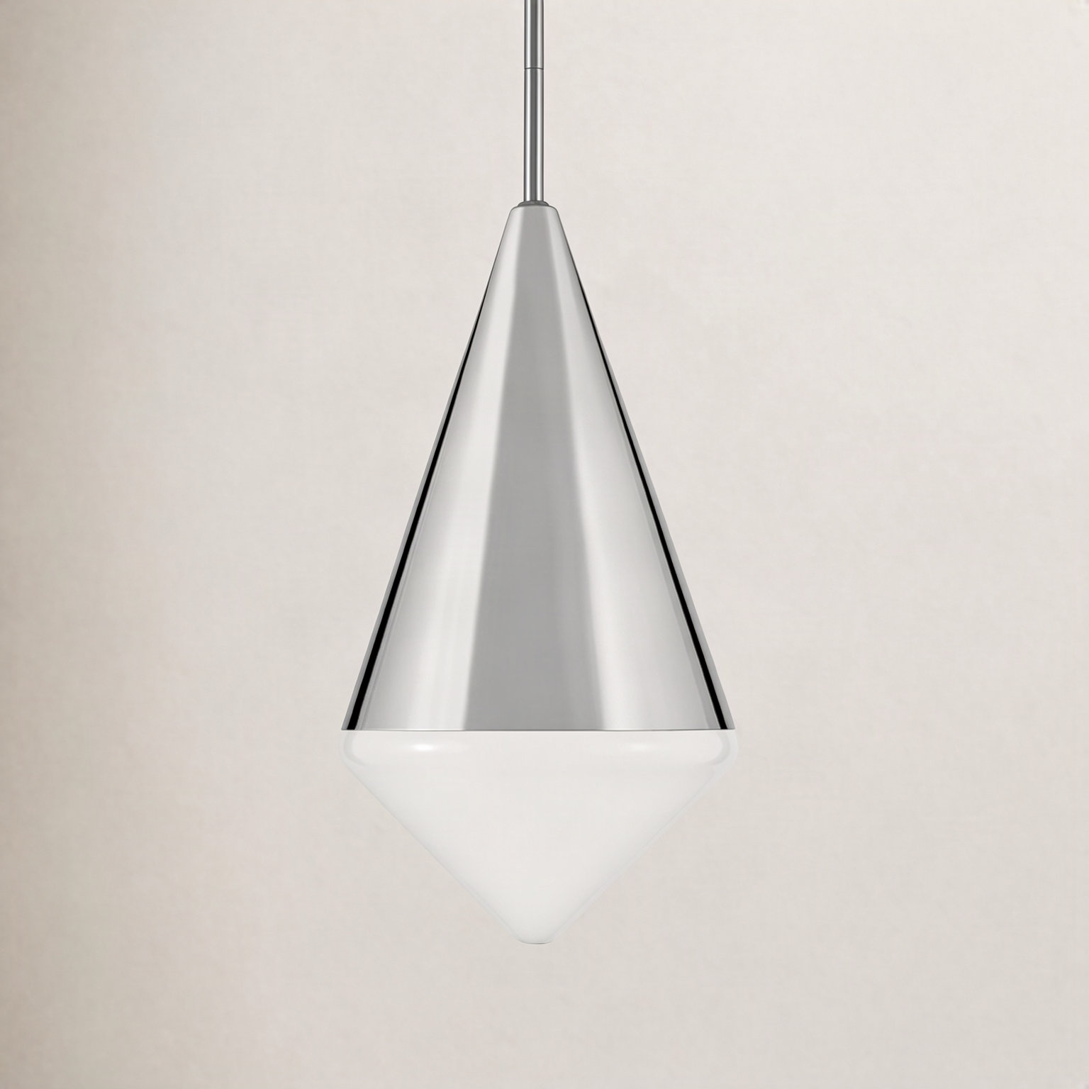 Gilroy Single Light Steel Dimmable Pendant, Polished Nickel