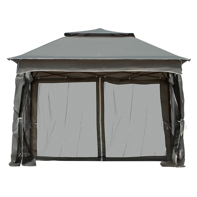 Auvent rétractable 11 pi x 11 pi Outsunny, Gris foncé