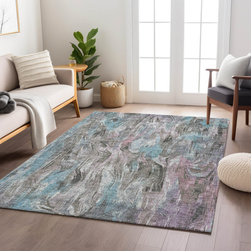 Machine Washable Indoor/Outdoor Houtz ACN2269 Abstract Rug, Rectangle 9' x 12'