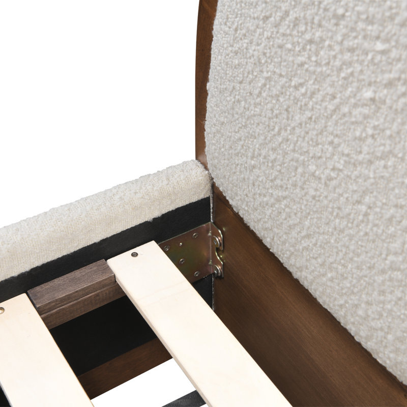 Dennville Frankston Arch Queen Bed Walnut Boucle