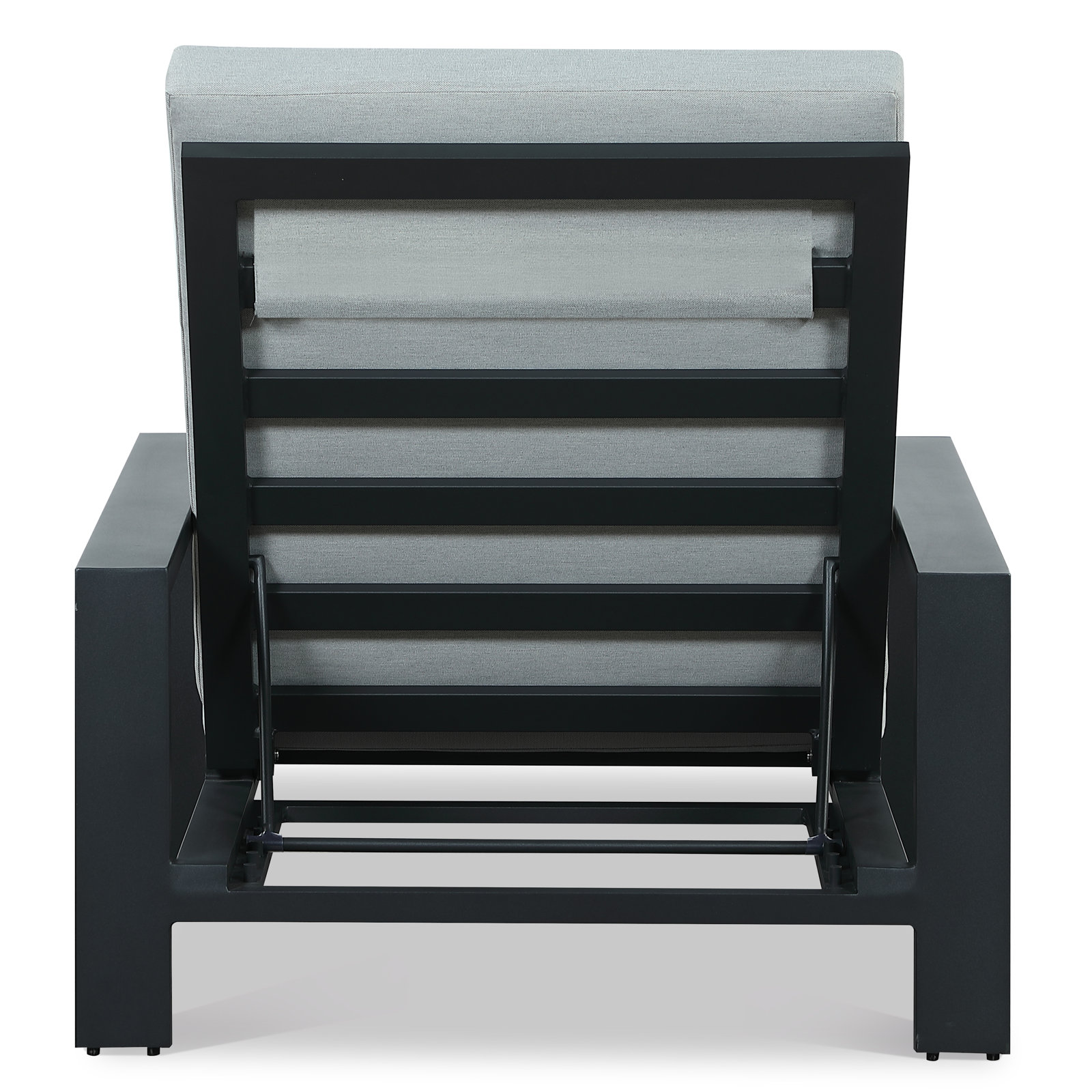 Hoyt 35" Patio Chaise Lounge, Slate Black  , Light Gray    