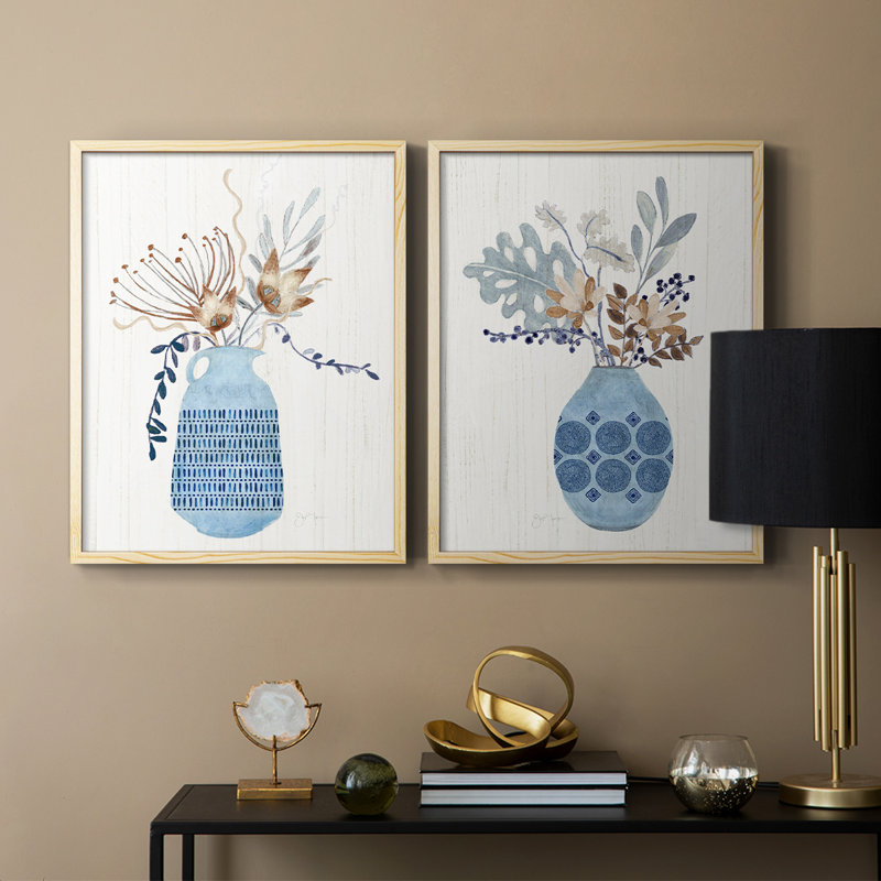 Boho Arrangement I - impression encadrée de qualité supérieure - prête à être accrochée - aucun clou requis - aucun clou requis