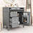 Contemporary Freestanding Single Bathroom Vanity Cabinet with Ceramic Sink and Ample Storage-134419452