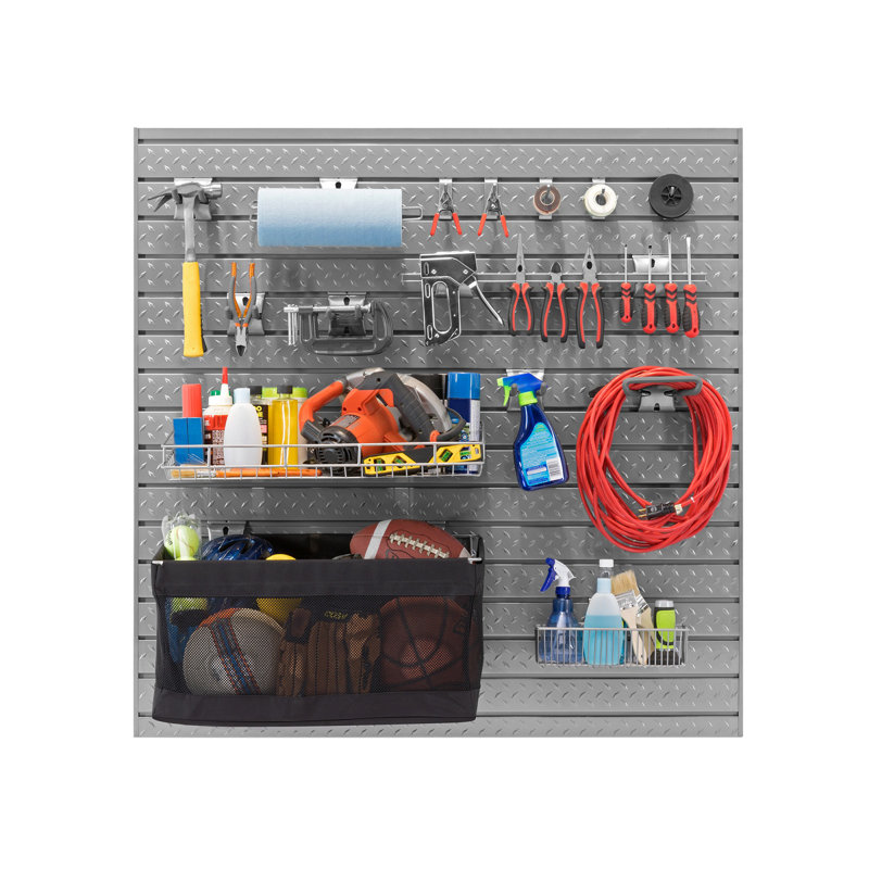 40 Piece Silver Steel Slatwall Accessory Kit