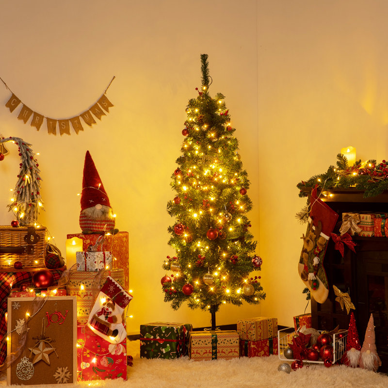 Arbre de Noël avec pommes de pin, 5'