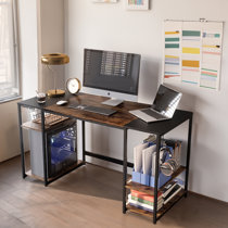 Hitow Home Office Desk 55 Inch Wood Writing Workstation - Gray