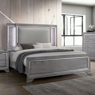 Mahood Solid Wood and Upholstered Low Profile Standard Bed -  Red Barrel Studio®, 9D6FCEAD617F488BA04F6B9F5D1ACDA2