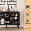 Buffet 48 "noir, armoire de cuisine moderne avec porte vitrée et tablettes amovibles