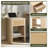 Breshawna 16" W Rattan Drawer Nightstand Side Table with LED Light and Charging Station for Bedroom Living Room