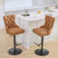 Confortable tabourets de bar en cuir PU orange - de 2 360 rotations, siège réglable de 25 à 33 pouces, résilience, jamais de difformité avec coussin pivotant pour la maison et le pub-470535534