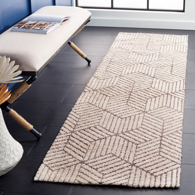 Kalea Geometric Handwoven Brown/Ivory Area Rug