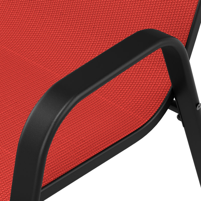 Collection de chaises de salle à manger d'extérieur 6, capacité de 350 lb, siège large, assise confortable, structure antirouille, tissu imperméable, patio, utilisation commerciale, soutien lombaire, plusieurs réglages de charge