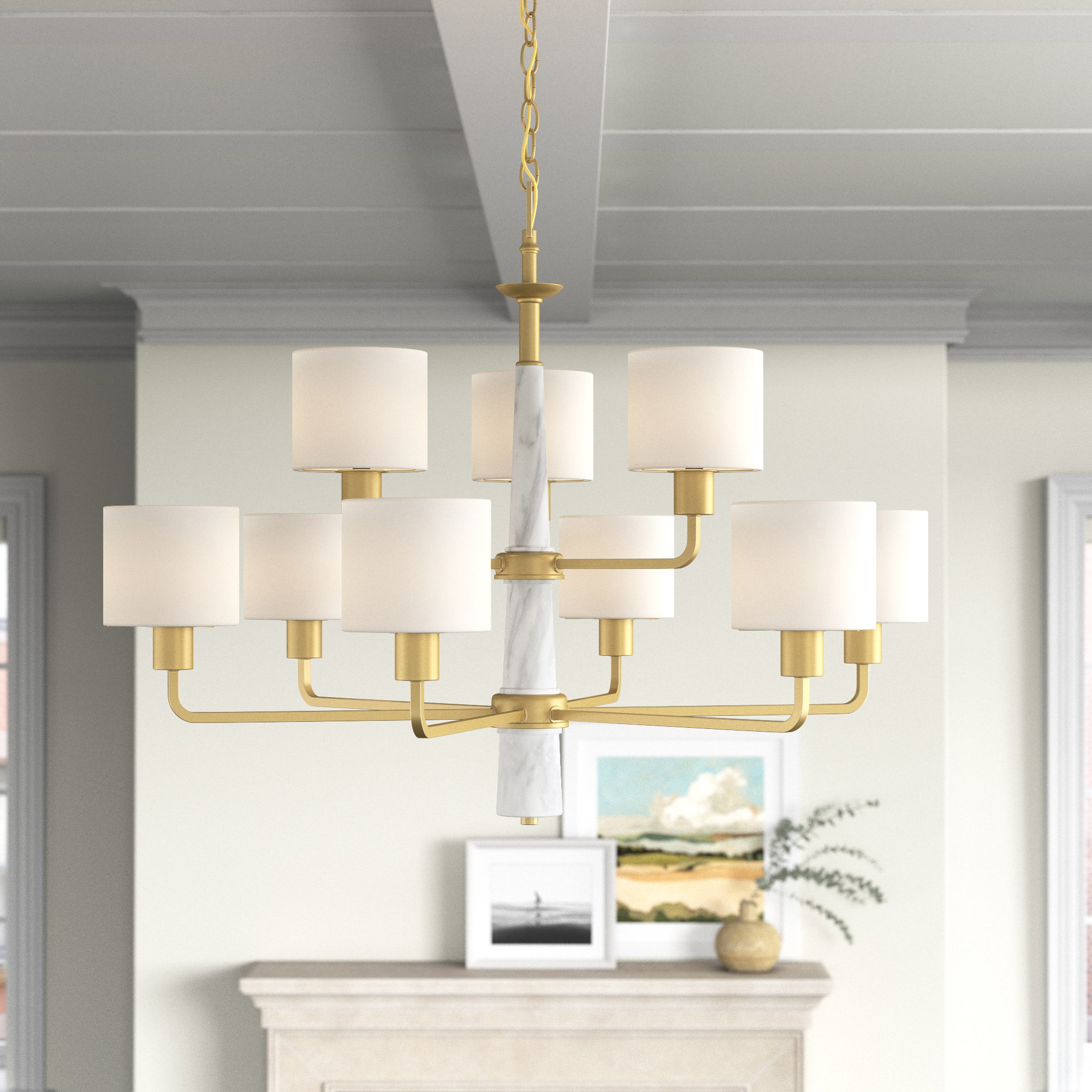 Perth 9 - Light Metal Dimmable Chandelier