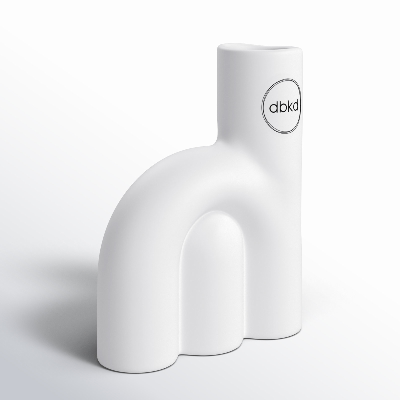 Ceramic Table Vase, 5.9" H x 4.75" W x 2" D, White